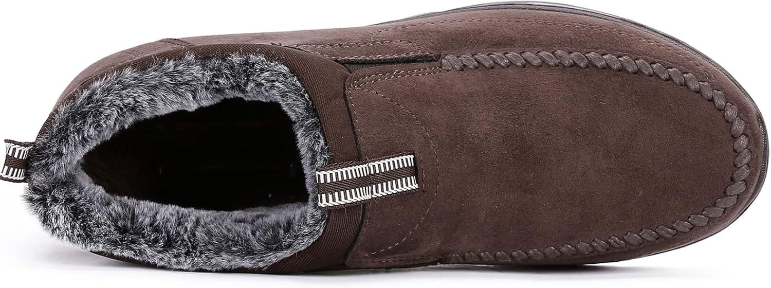 imageCOSIDRAM Men Shoes Winter Snow Boots Cottonpadded Slip on Casual Warm Walking Sneakers House ShoesACoffee