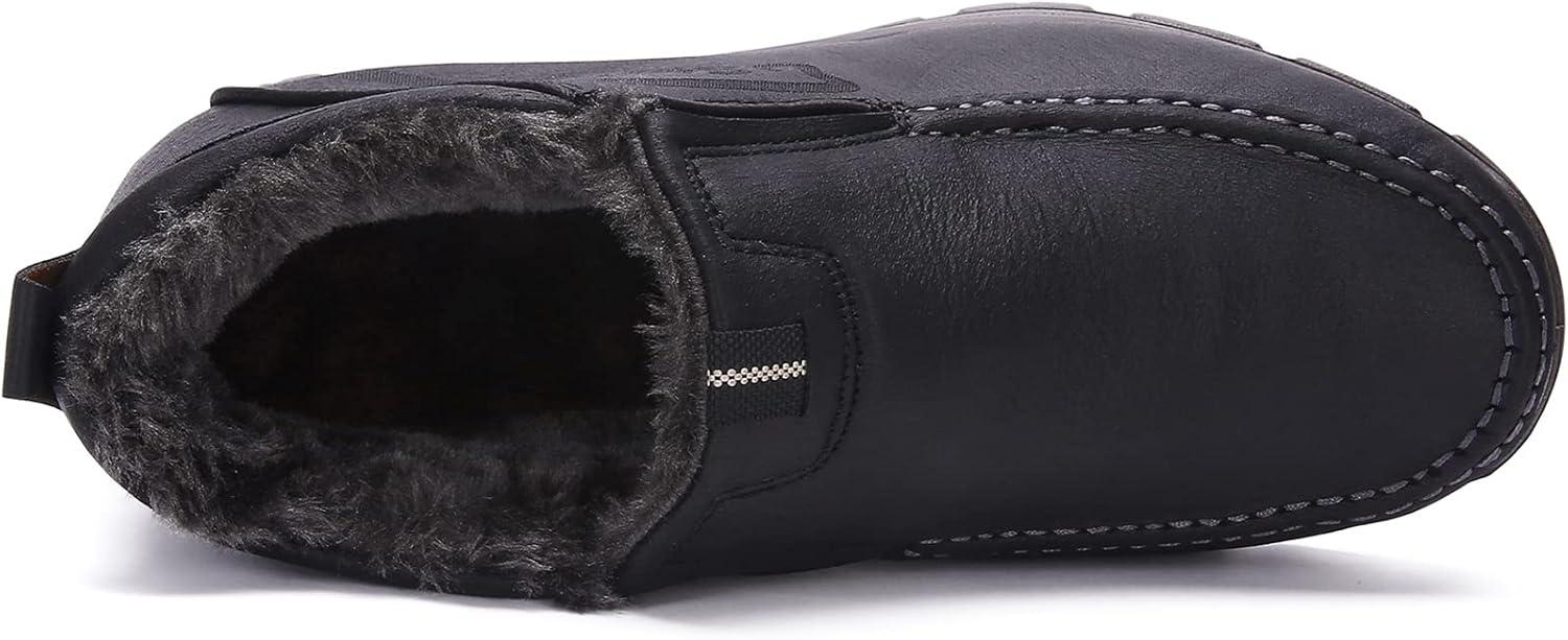 imageCOSIDRAM Men Shoes Winter Snow Boots Cottonpadded Slip on Casual Warm Walking Sneakers House ShoesBGrey
