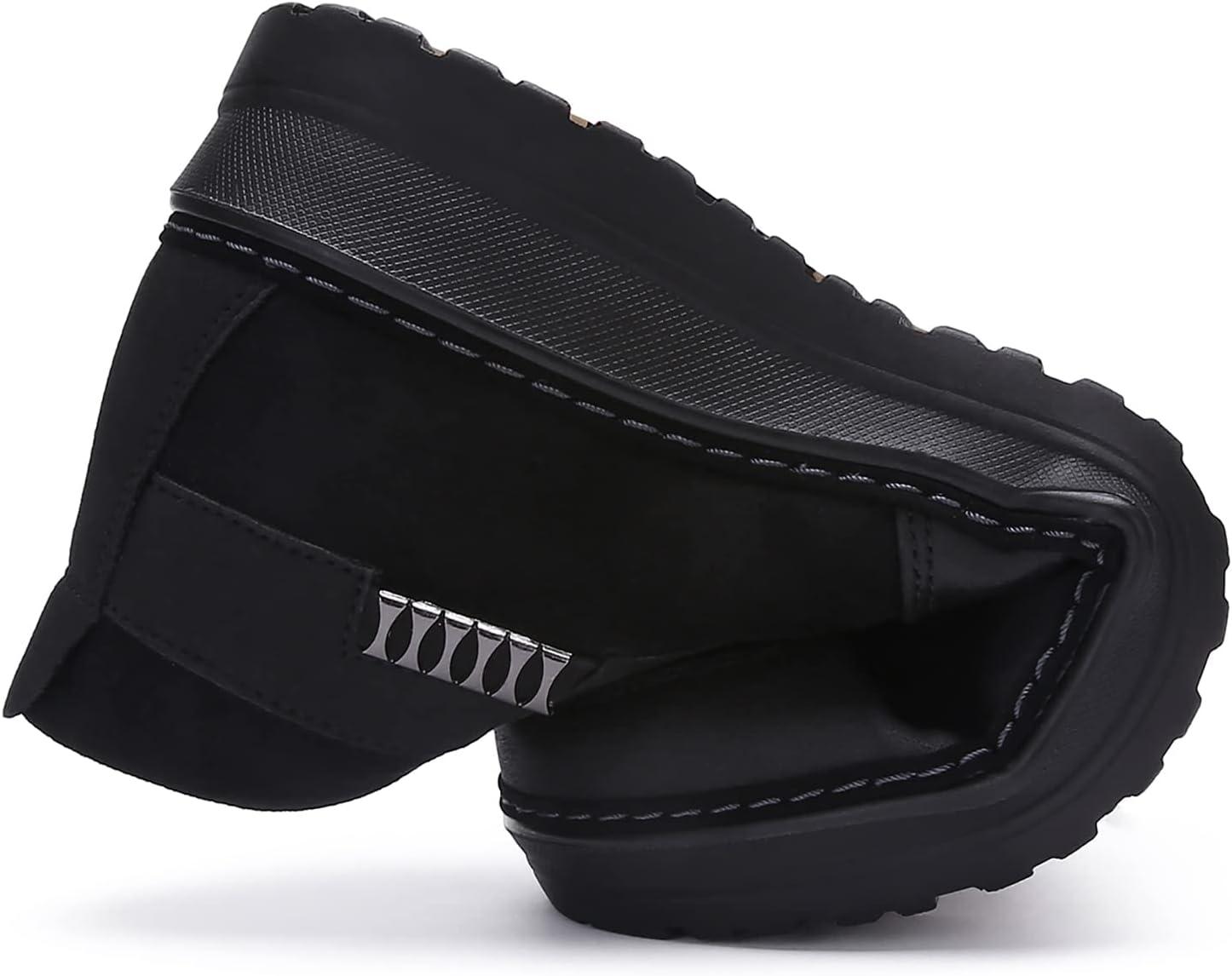 imageCOSIDRAM Men Shoes Winter Snow Boots Cottonpadded Slip on Casual Warm Walking Sneakers House ShoesCBlack