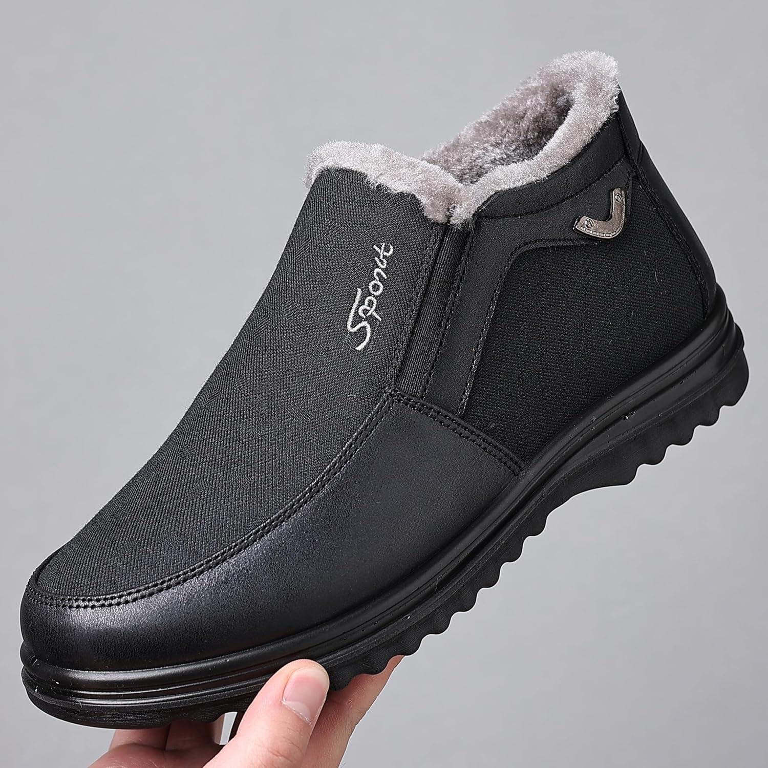 imageCOSIDRAM Mens Casual Loafers Shoes Ankle High Lightweight Moccasins for Adult MaleBBlack