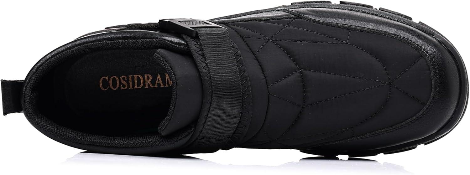 imageCOSIDRAM Mens Snow Boots Outdoor Winter Warm Hiking Ankle Boots Anti Slip Insulated Work ShoesABlack