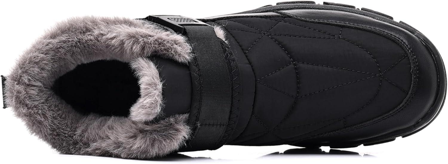 imageCOSIDRAM Mens Snow Boots Outdoor Winter Warm Hiking Ankle Boots Anti Slip Insulated Work ShoesBBlack