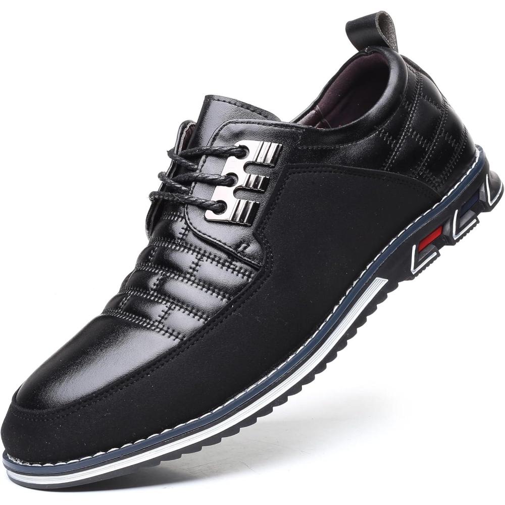 imageCOSIDRAM Men Casual Shoes Fashion Business Luxury Dress Shoes Office Loafers Flats Sneakers for MaleABlack