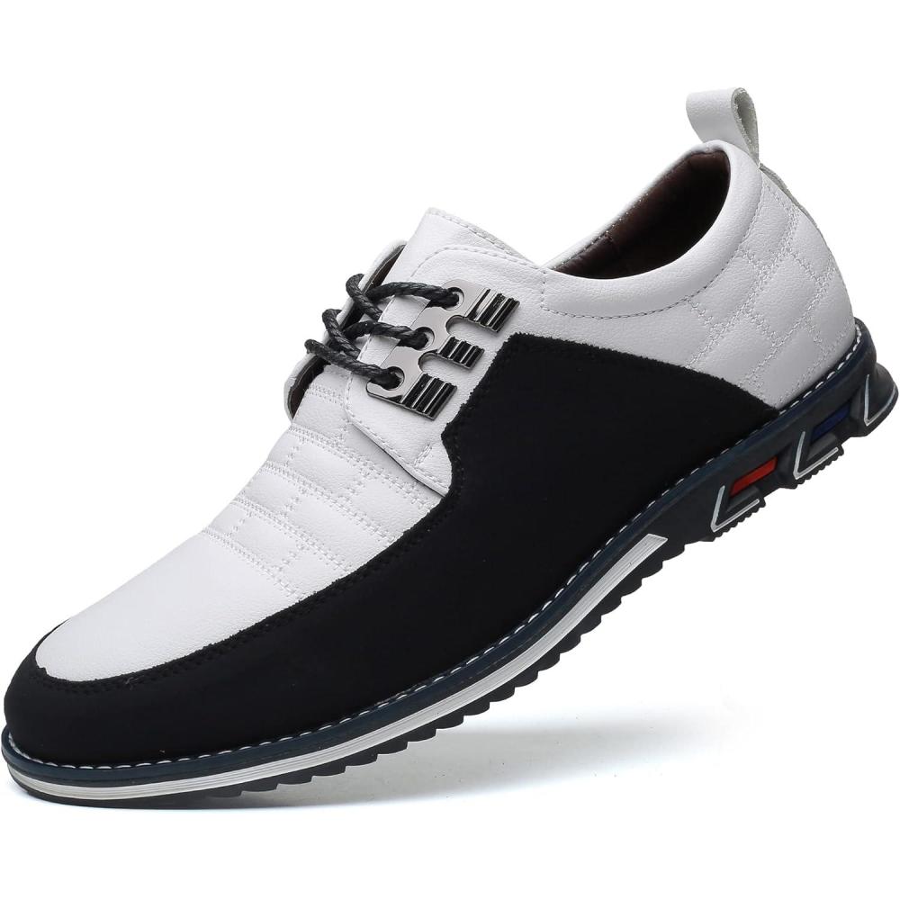 imageCOSIDRAM Men Casual Shoes Fashion Business Luxury Dress Shoes Office Loafers Flats Sneakers for MaleAWhite