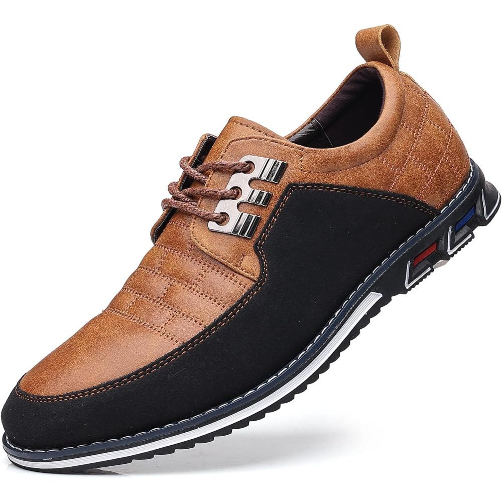 imageCOSIDRAM Men Casual Shoes Fashion Business Luxury Dress Shoes Office Loafers Flats Sneakers for MaleAYellow