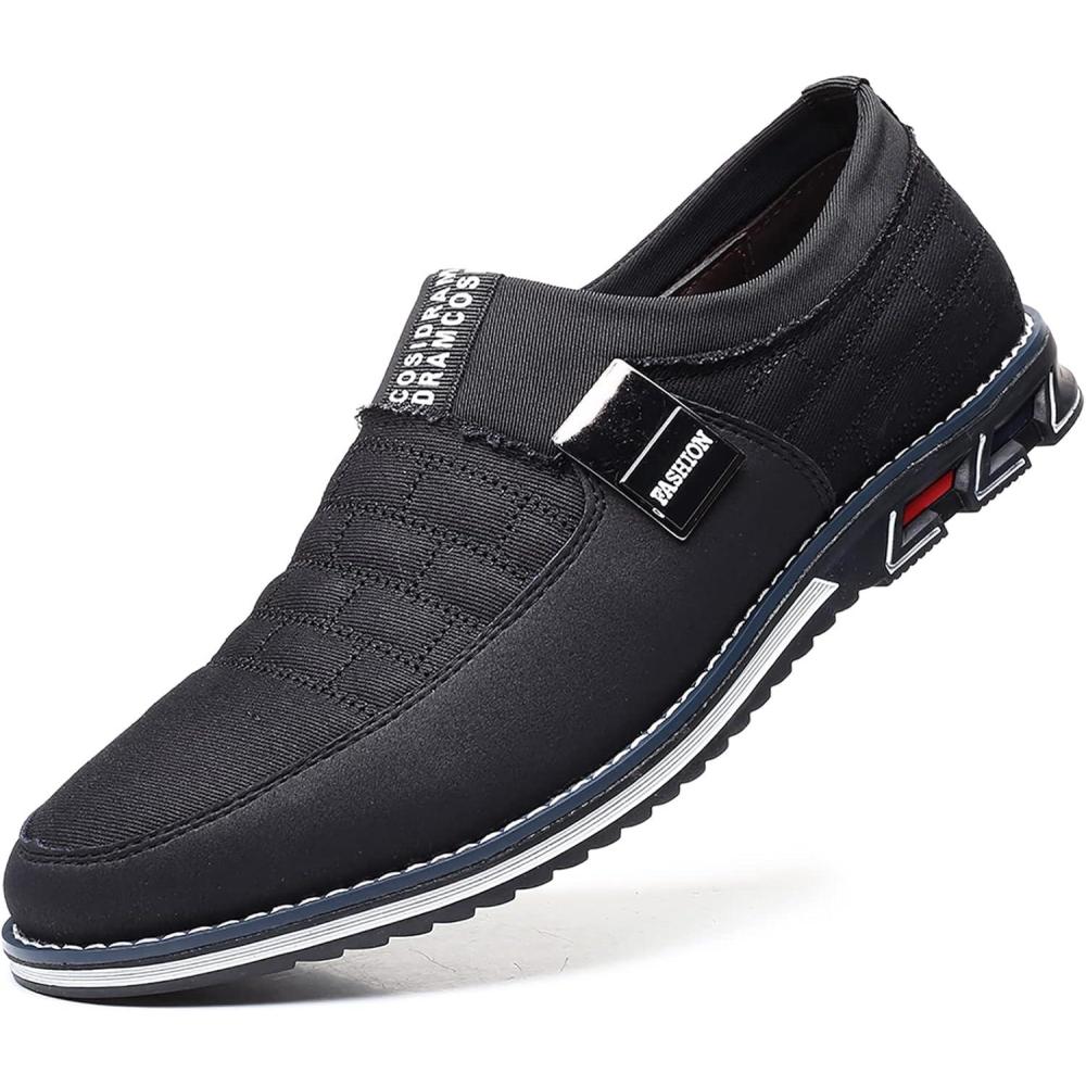 imageCOSIDRAM Men Casual Shoes Fashion Business Luxury Dress Shoes Office Loafers Flats Sneakers for MaleBBlack