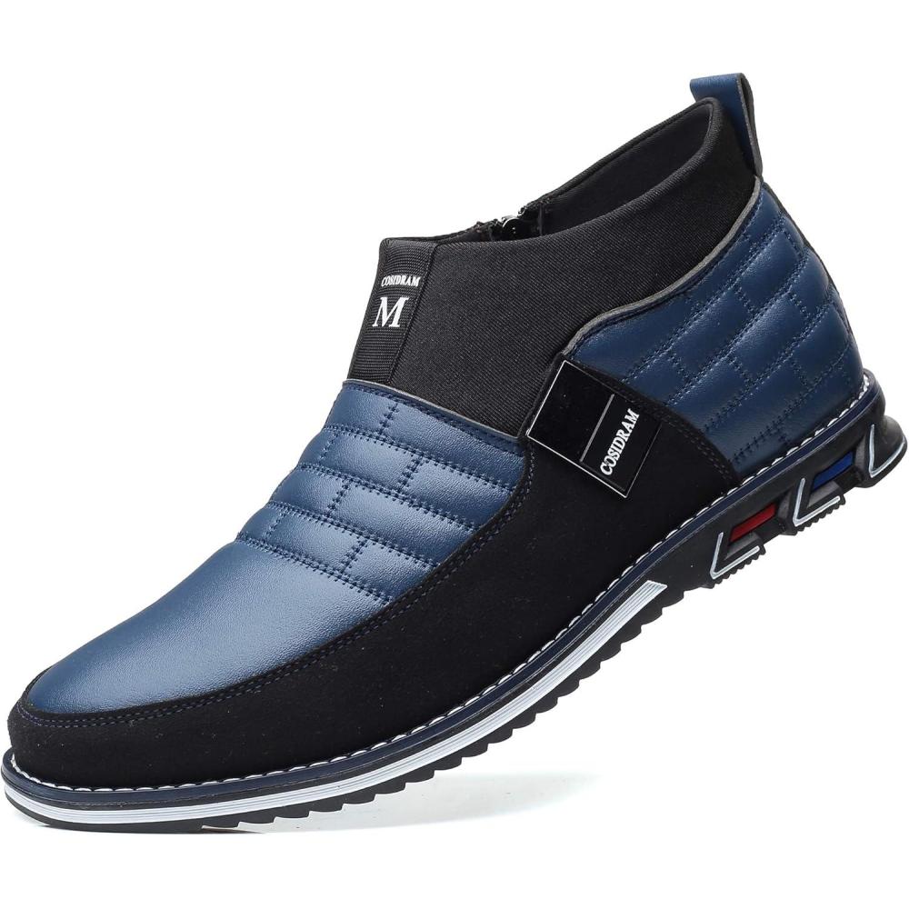 imageCOSIDRAM Men Casual Shoes Fashion Business Luxury Dress Shoes Office Loafers Flats Sneakers for MaleTBlue