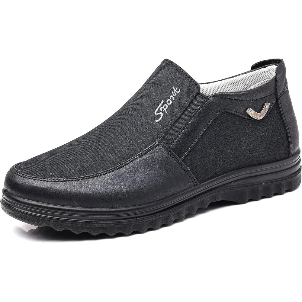 imageCOSIDRAM Mens Casual Loafers Shoes Ankle High Lightweight Moccasins for Adult MaleABlack
