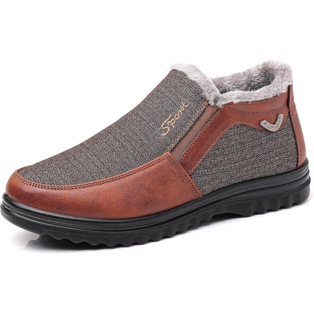 imageCOSIDRAM Mens Casual Loafers Shoes Ankle High Lightweight Moccasins for Adult MaleBBrown
