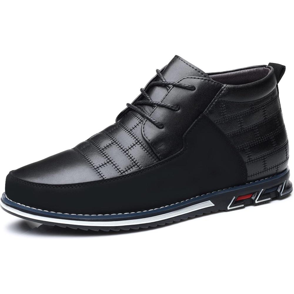 imageCOSIDRAM Mens Casual Shoes Fashion Sneakers Dress Shoes for Men Walking Shoes Business Office Comfort LoafersSBlack