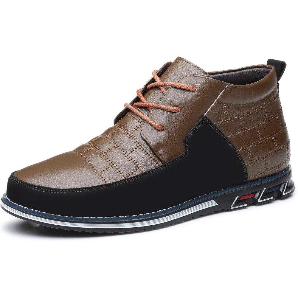 imageCOSIDRAM Mens Casual Shoes Fashion Sneakers Dress Shoes for Men Walking Shoes Business Office Comfort LoafersSBrown