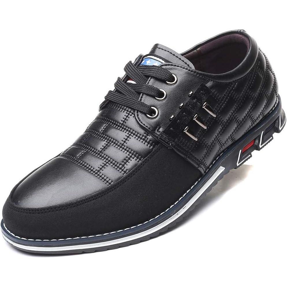imageCOSIDRAM Mens Casual Shoes Fashion Sneakers Dress Shoes for Men Walking Shoes Business Office Comfort LoafersXBlack