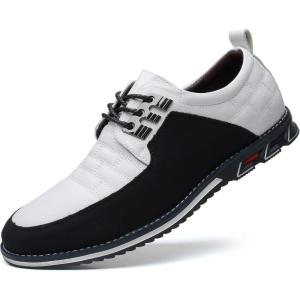 COSIDRAM Men Casual Shoes Fashion Business Luxury Dress Shoes Office Loafers Flats Sneakers for Male(A/White)