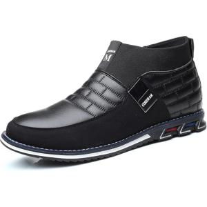 COSIDRAM Men Casual Shoes Fashion Business Luxury Dress Shoes Office Loafers Flats Sneakers for Male(T/Black)