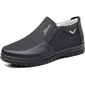 COSIDRAM Mens Casual Loafers Shoes Ankle High Lightweight Moccasins for Adult Male(A/Black)