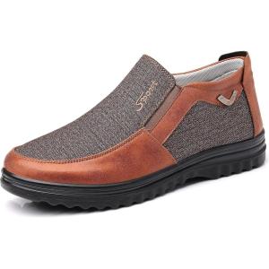 COSIDRAM Mens Casual Loafers Shoes Ankle High Lightweight Moccasins for Adult Male(A/Brown)