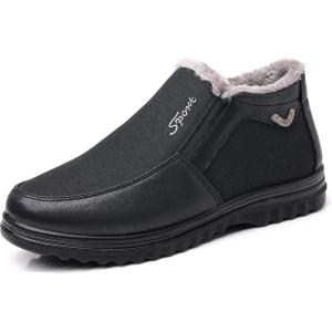 COSIDRAM Mens Casual Loafers Shoes Ankle High Lightweight Moccasins for Adult Male(B/Black)