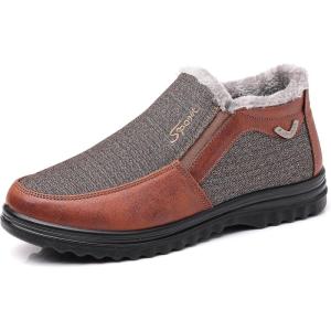 COSIDRAM Mens Casual Loafers Shoes Ankle High Lightweight Moccasins for Adult Male(B/Brown)