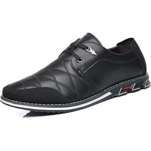 COSIDRAM Mens Casual Shoes Fashion Sneakers Dress Shoes for Men Walking Shoes Business Office Comfort Loafers(A/Black)