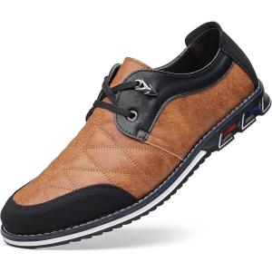 COSIDRAM Mens Casual Shoes Fashion Sneakers Dress Shoes for Men Walking Shoes Business Office Comfort Loafers(A/Light Brown)