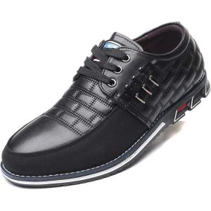 COSIDRAM Mens Casual Shoes Fashion Sneakers Dress Shoes for Men Walking Shoes Business Office Comfort Loafers(X/Black)