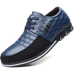 COSIDRAM Mens Casual Shoes Fashion Sneakers Dress Shoes for Men Walking Shoes Business Office Comfort Loafers(X/Blue)