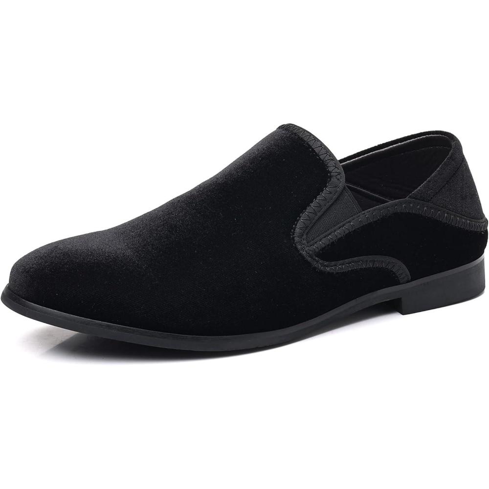imageCOSIDRAM Mens Casual Loafers Velvet Comfort Classic Foldable Heel 2Way Wear Slip On Fashion Slippers Walking ShoesABlack