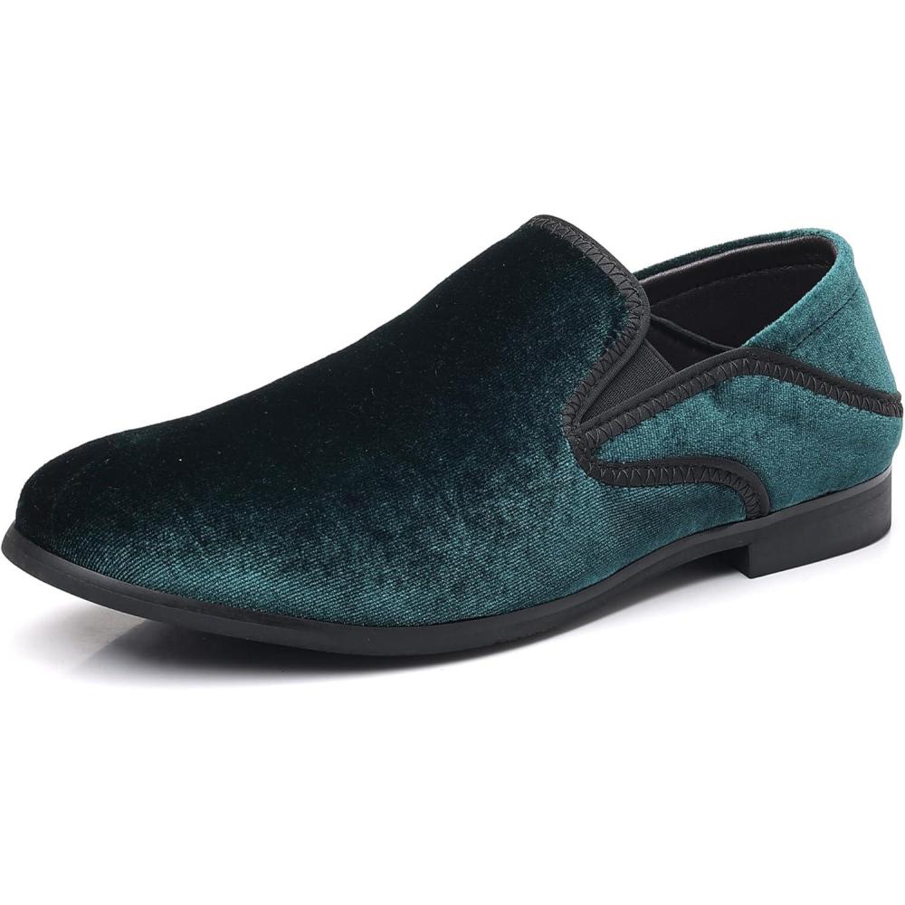 imageCOSIDRAM Mens Casual Loafers Velvet Comfort Classic Foldable Heel 2Way Wear Slip On Fashion Slippers Walking ShoesAGreen
