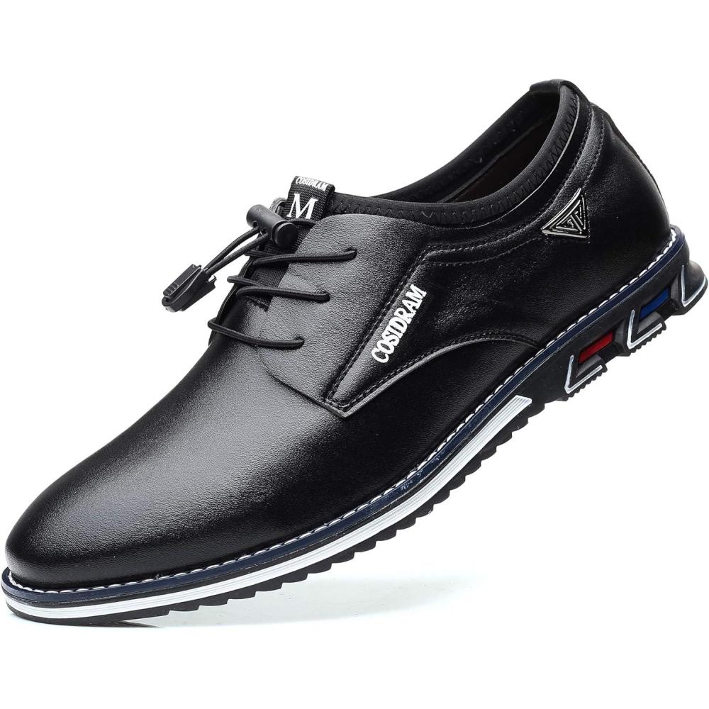 imageCOSIDRAM Mens Casual Shoes Business Slipon Shoes Comfort Fashion Office Shoes for MaleABlack