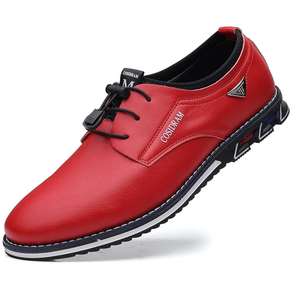 imageCOSIDRAM Mens Casual Shoes Business Slipon Shoes Comfort Fashion Office Shoes for MaleARed