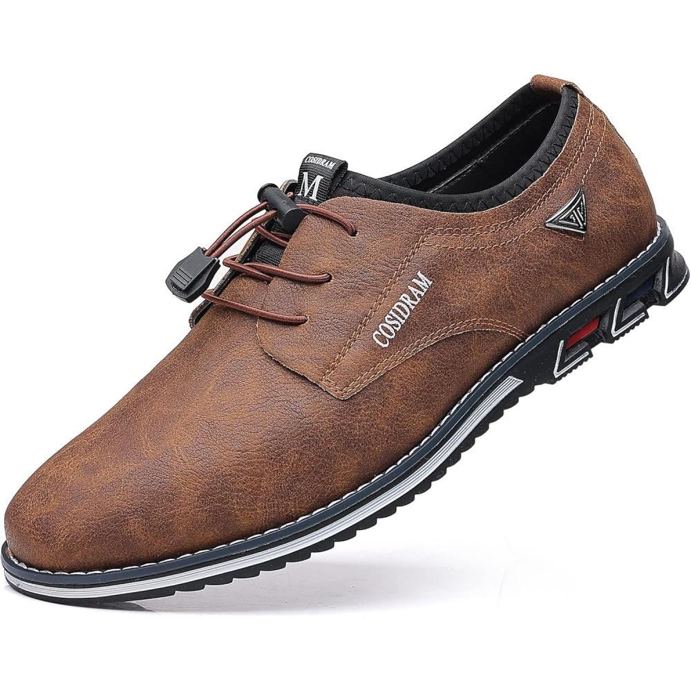 imageCOSIDRAM Mens Casual Shoes Business Slipon Shoes Comfort Fashion Office Shoes for MaleATaupe