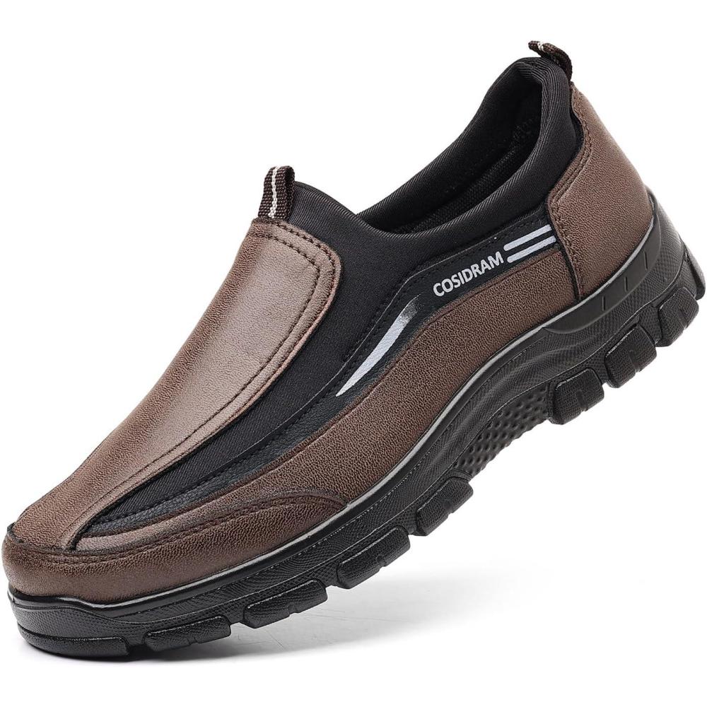 imageCOSIDRAM Mens Casual Shoes Loafers Slip on Moccasin Comfort Soft Lightweight Daily Flats SneakersABrown
