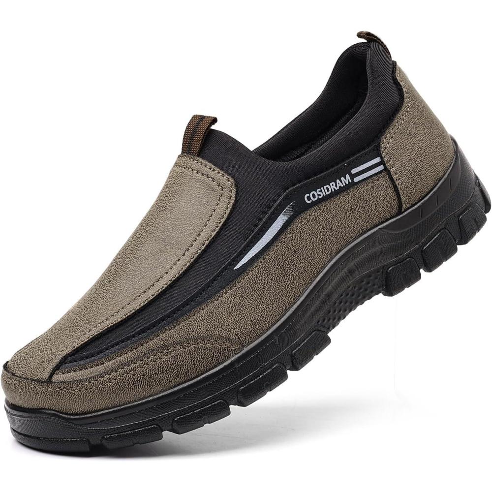 imageCOSIDRAM Mens Casual Shoes Loafers Slip on Moccasin Comfort Soft Lightweight Daily Flats SneakersATan