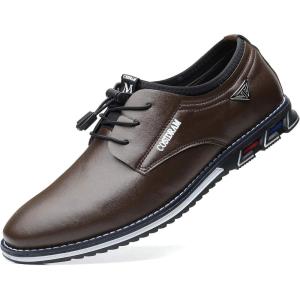 COSIDRAM Mens Casual Shoes Business Slip-on Shoes Comfort Fashion Office Shoes for Male(A/Brown)