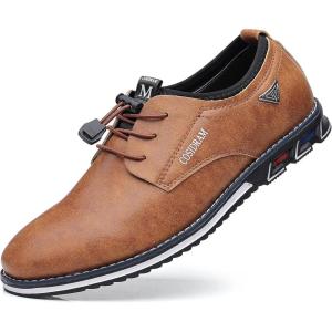 COSIDRAM Mens Casual Shoes Business Slip-on Shoes Comfort Fashion Office Shoes for Male(A/Yellowish Brown)
