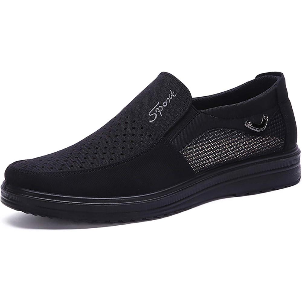 imageCOSIDRAM Mens Loafer Casual Shoes Comfort Lightweight Driving Travel Walking Shoes for Adult MaleDBlack