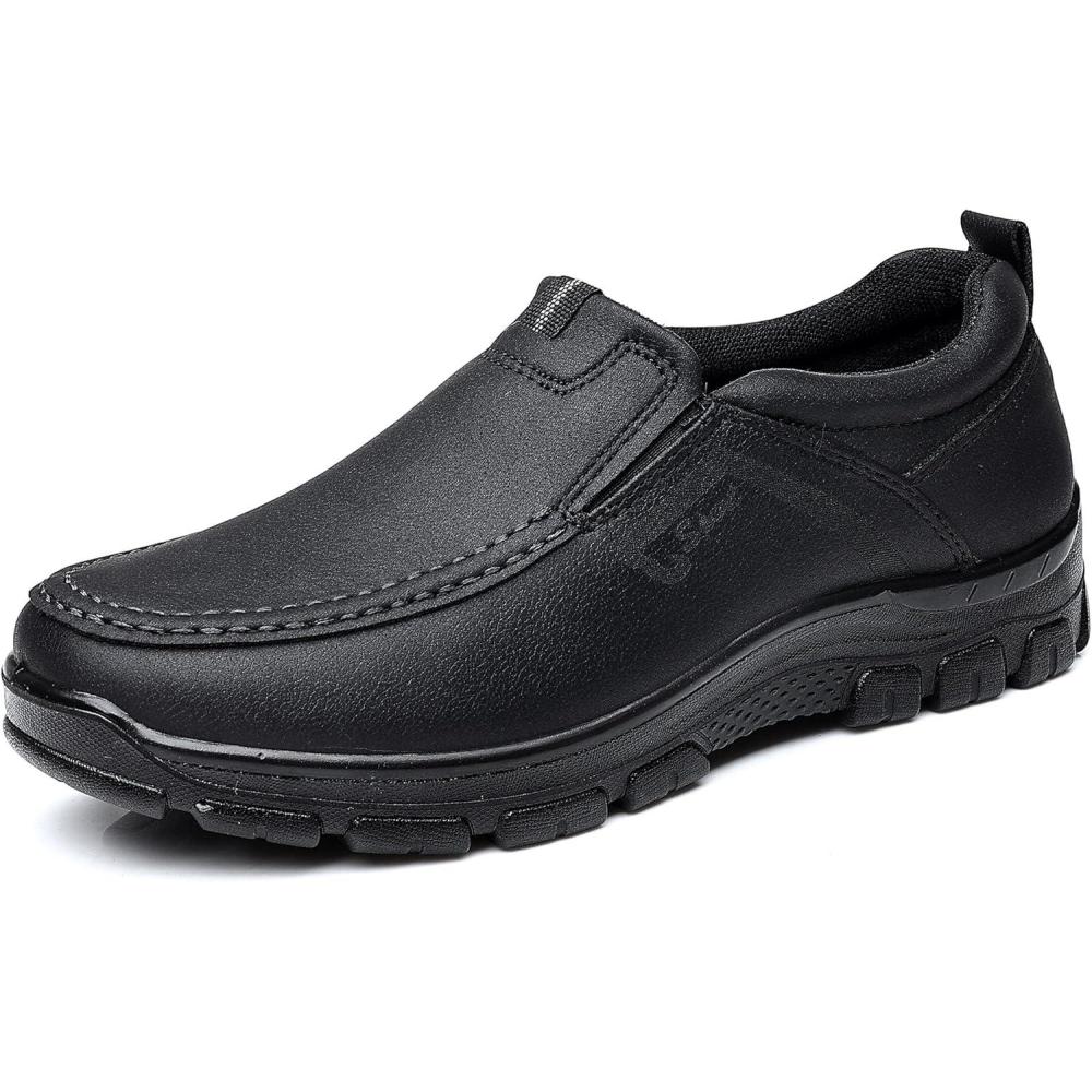 imageCOSIDRAM Mens Loafers Slip on Shoes Casual Comfort Soft Moccasin Daily Flats Driving Walking Shoes LightweightABlack