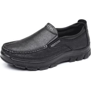 COSIDRAM Mens Casual Loafers Shoes Lightweight Luxury Comfort Bussiness Office Walking Shoes for Male(A/Black)