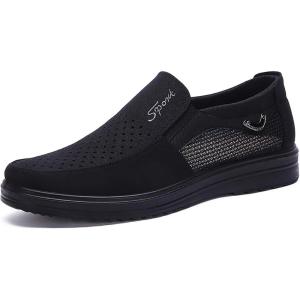 COSIDRAM Mens Loafer Casual Shoes Comfort Lightweight Driving Travel Walking Shoes for Adult Male(D/Black)