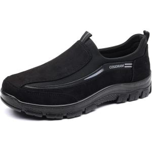 COSIDRAM Mens Loafers Slip on Shoes Casual Comfort Soft Moccasin Daily Flats Driving Walking Shoes Lightweight(E/Black)