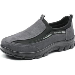 COSIDRAM Mens Loafers Slip on Shoes Casual Comfort Soft Moccasin Daily Flats Driving Walking Shoes Lightweight(E/Grey)