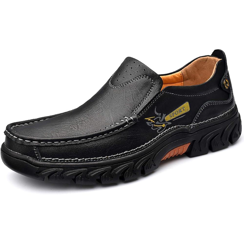 imageCOSIDRAM Men Walking Sneakers Luxury Leather Shoes Casual Shoes Loafers for MaleXBlack