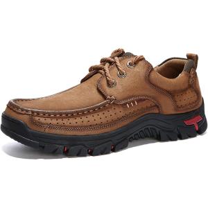 COSIDRAM Men Walking Sneakers Luxury Leather Shoes Casual Shoes Loafers for Male(L/Brown)